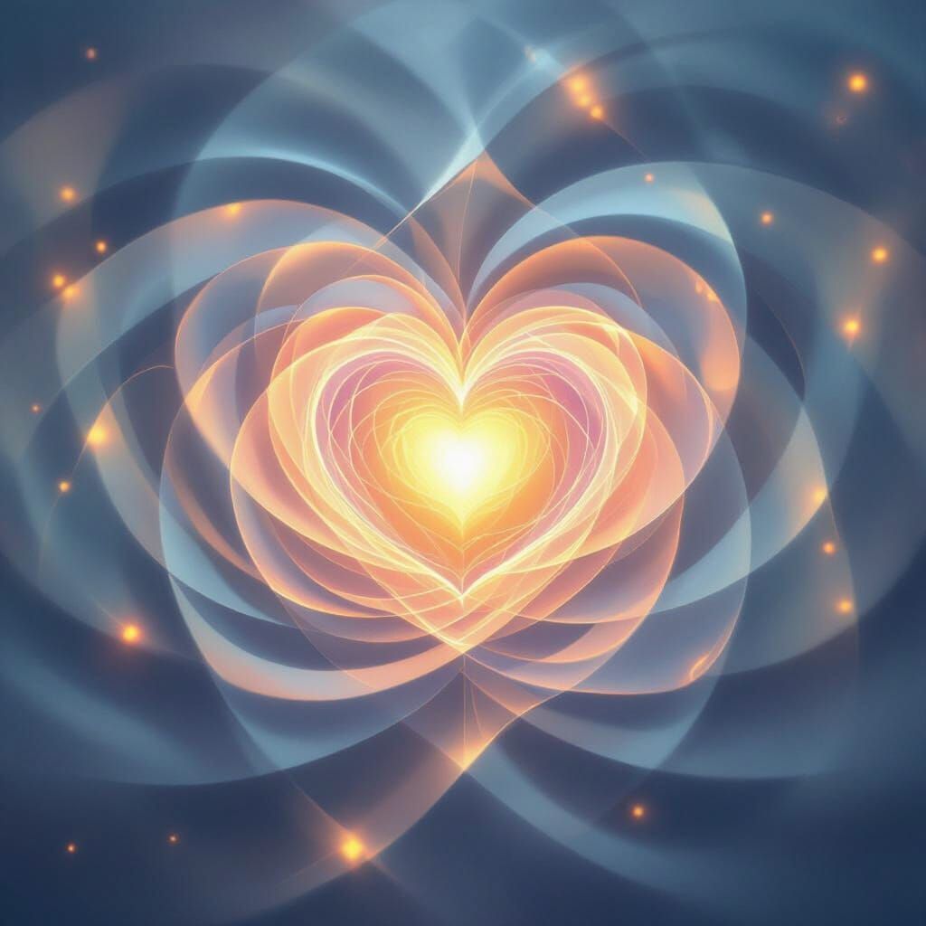 Inner Peace Radiates as Glowing Ripples in Abstract Art