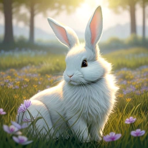 Serene Cottontail Bunny in Idyllic Meadow