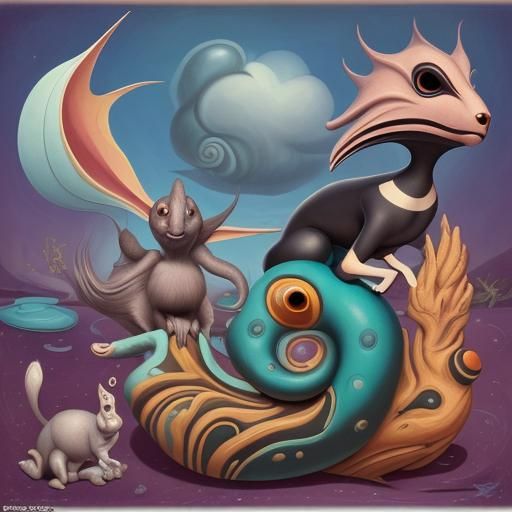 Surreal Animals in Peca Art Style