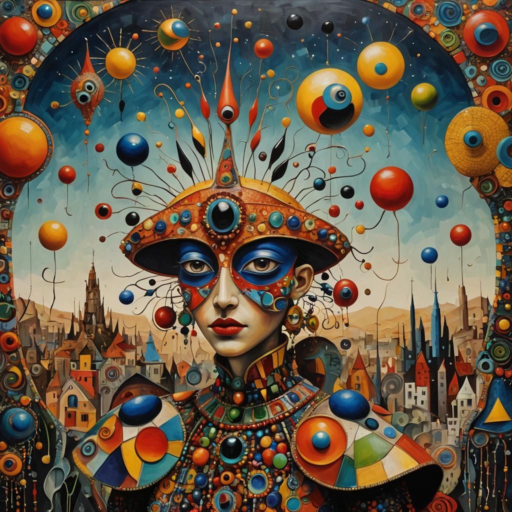 Surreal Creatures in a Maximalist Oil Painting