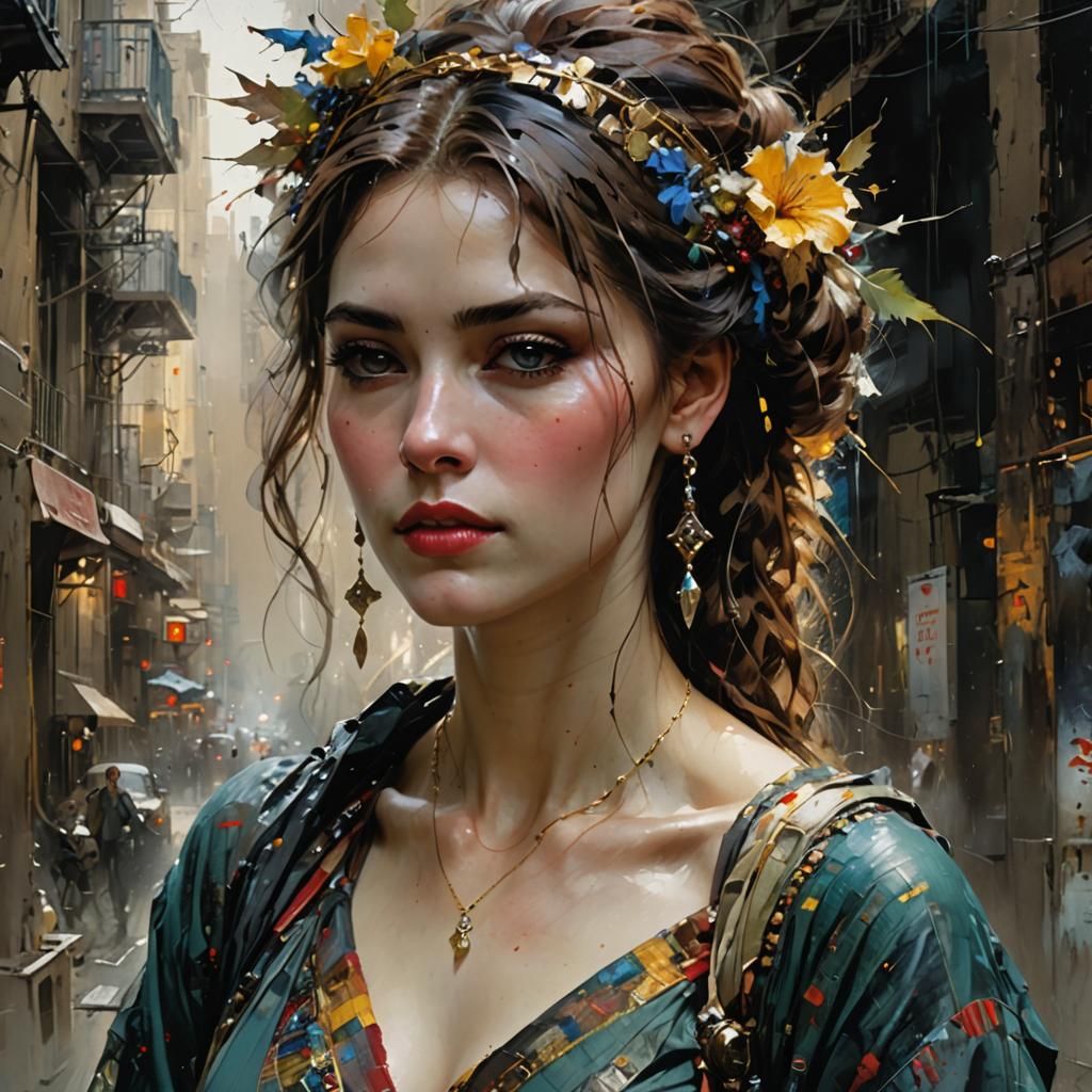 Victorian Woman Portrait in Dark Fantasy Style