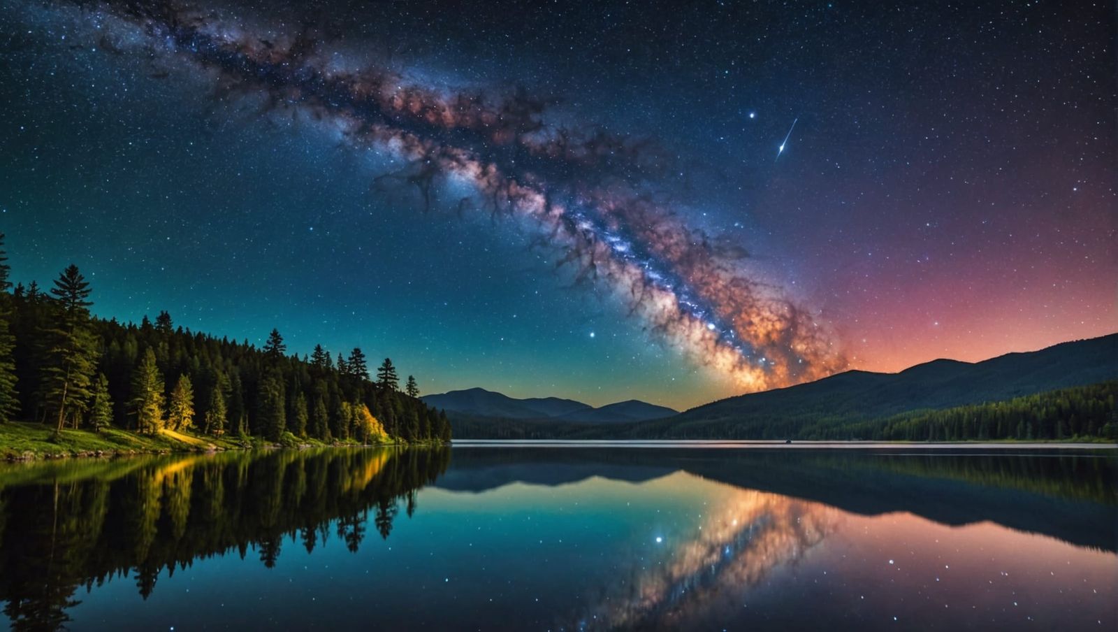 Milky Way Night Landscape: Dark Fantasy Concept Art