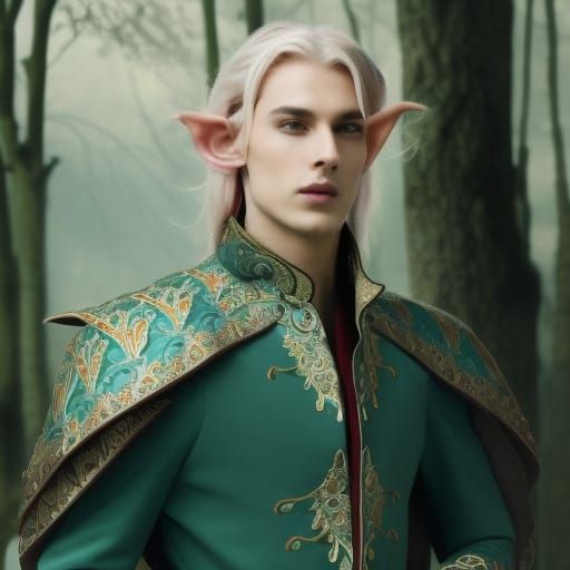 Lorien in Resplendent Crimson Attire