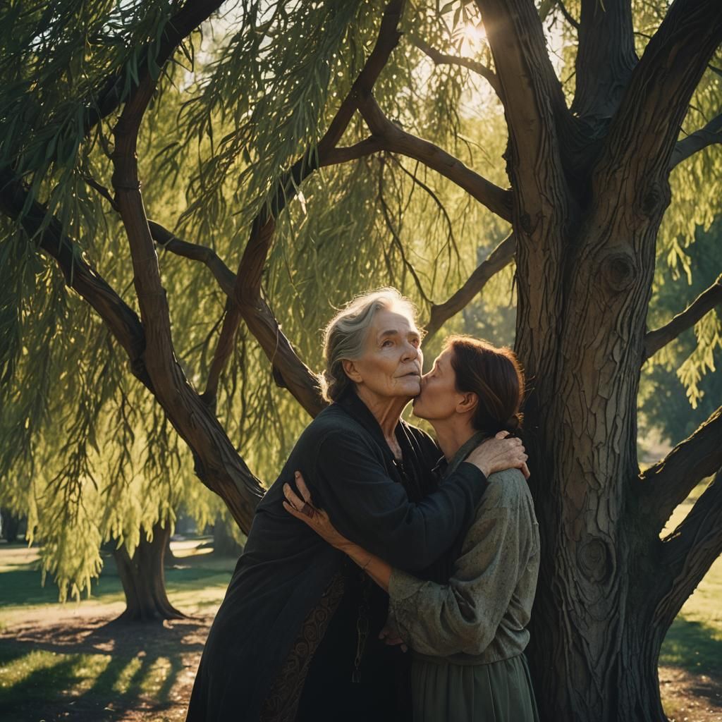 Crone Mother and Daughter in Renaissance Style