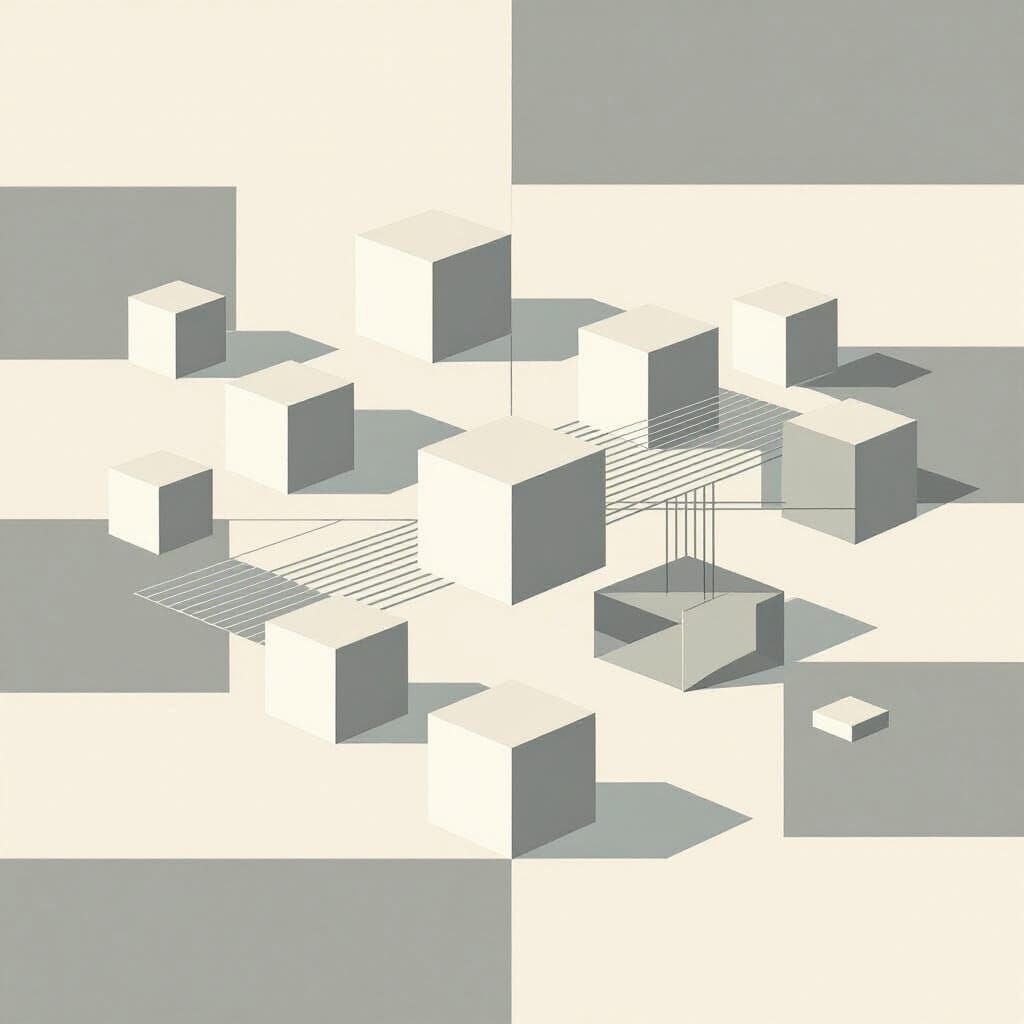 Minimalist Geometric Forms in Serene Composition