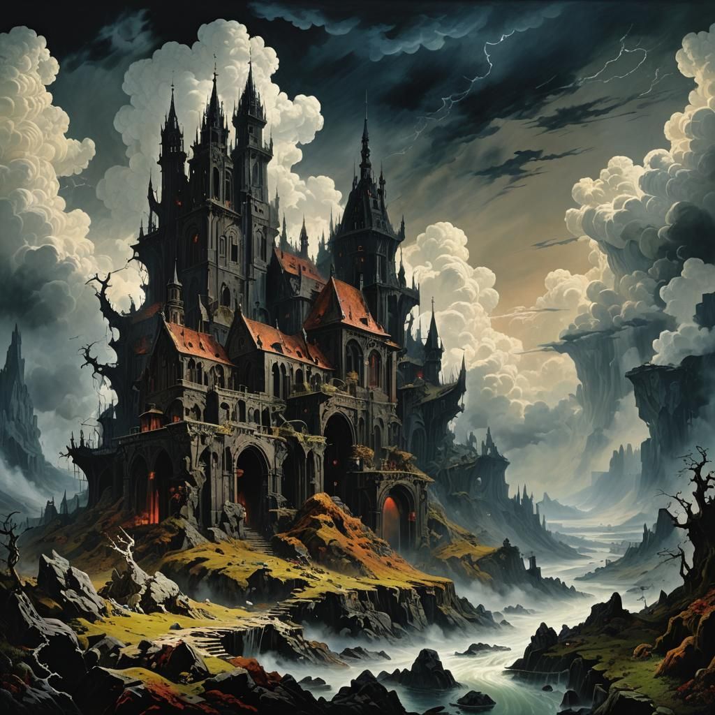 Mythical Creature in Renaissance-Style Landscape