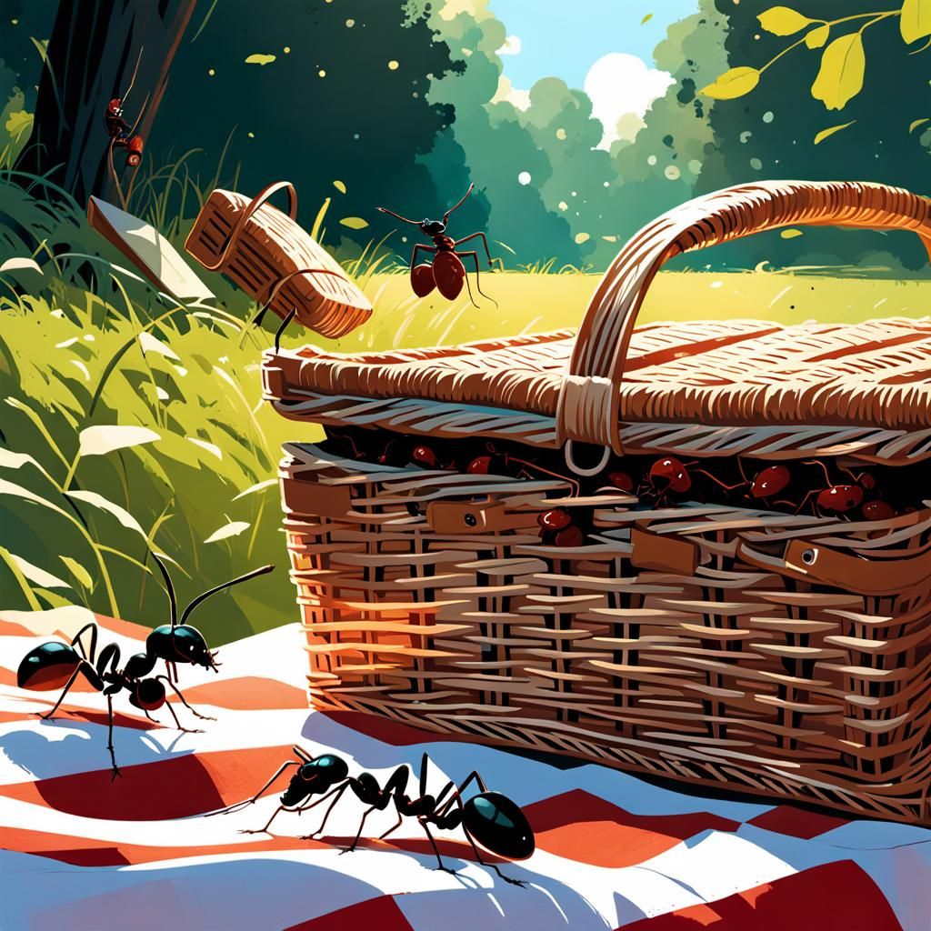 Ants' Picnic: Hyperdetailed Poster Art Illustration