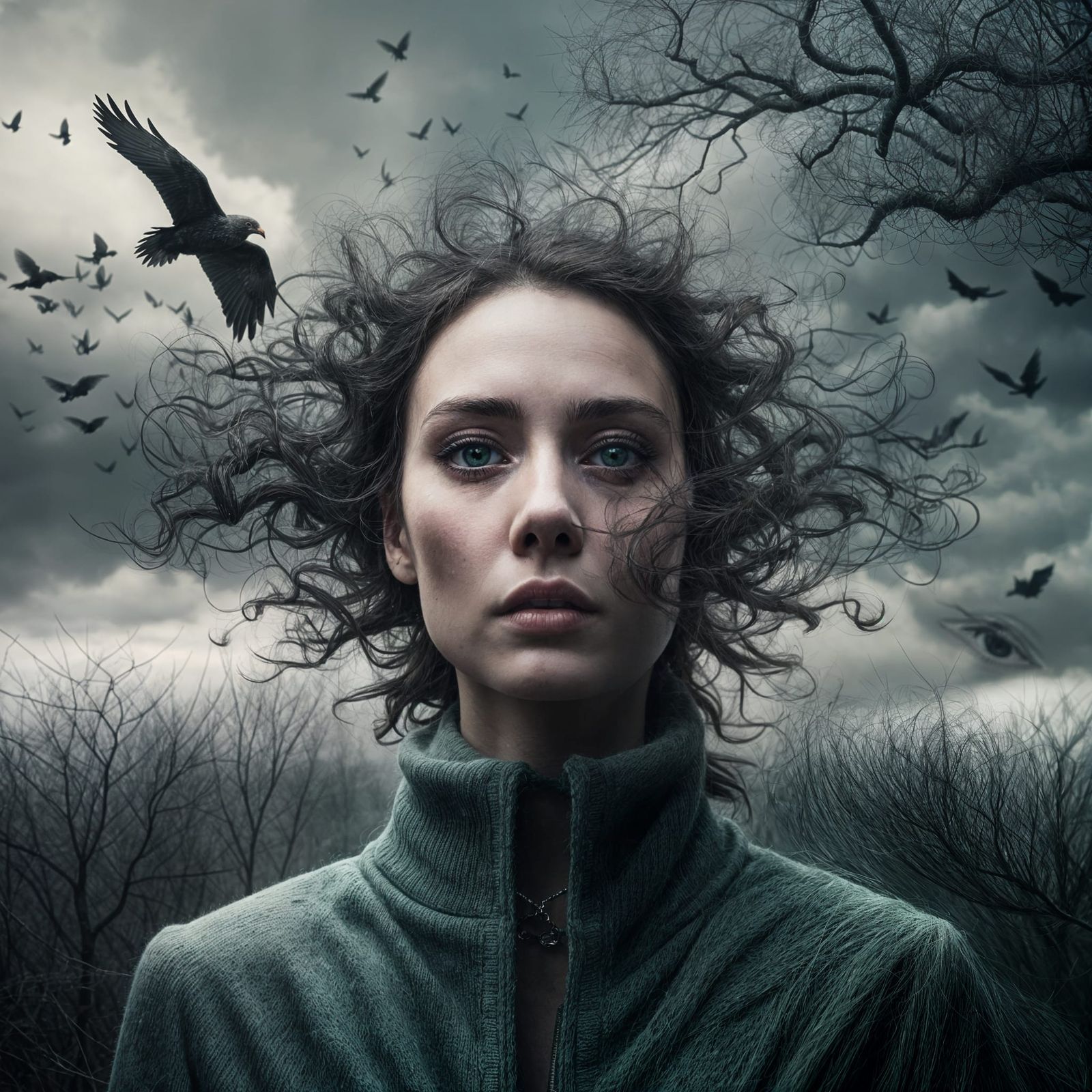 Contrasting Portrait: Forest and Sea in Fantasy Realism