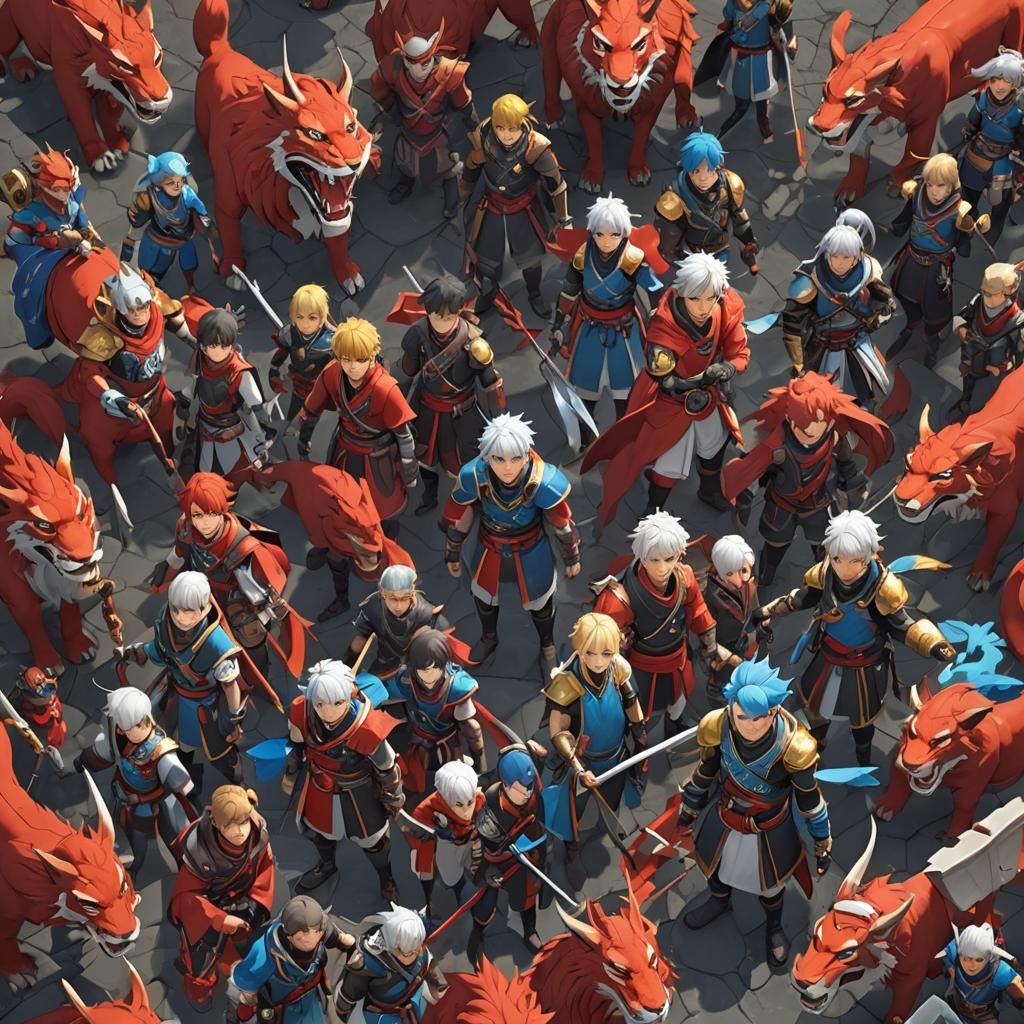 Anime-Style Characters in Detailed 3D Rendering