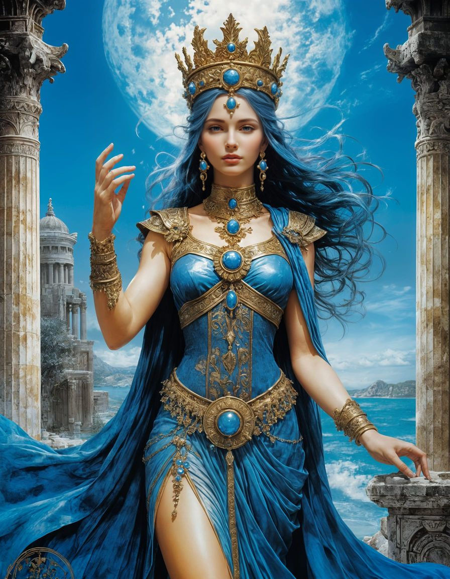 Aphrodite with Golden Coronet by Luis Royo