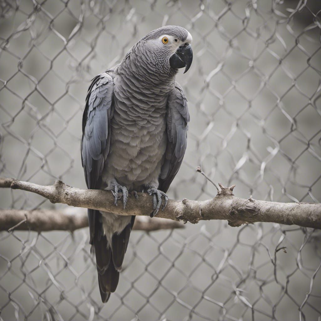 Captivating Portrait of a Gray Parrot in Nature