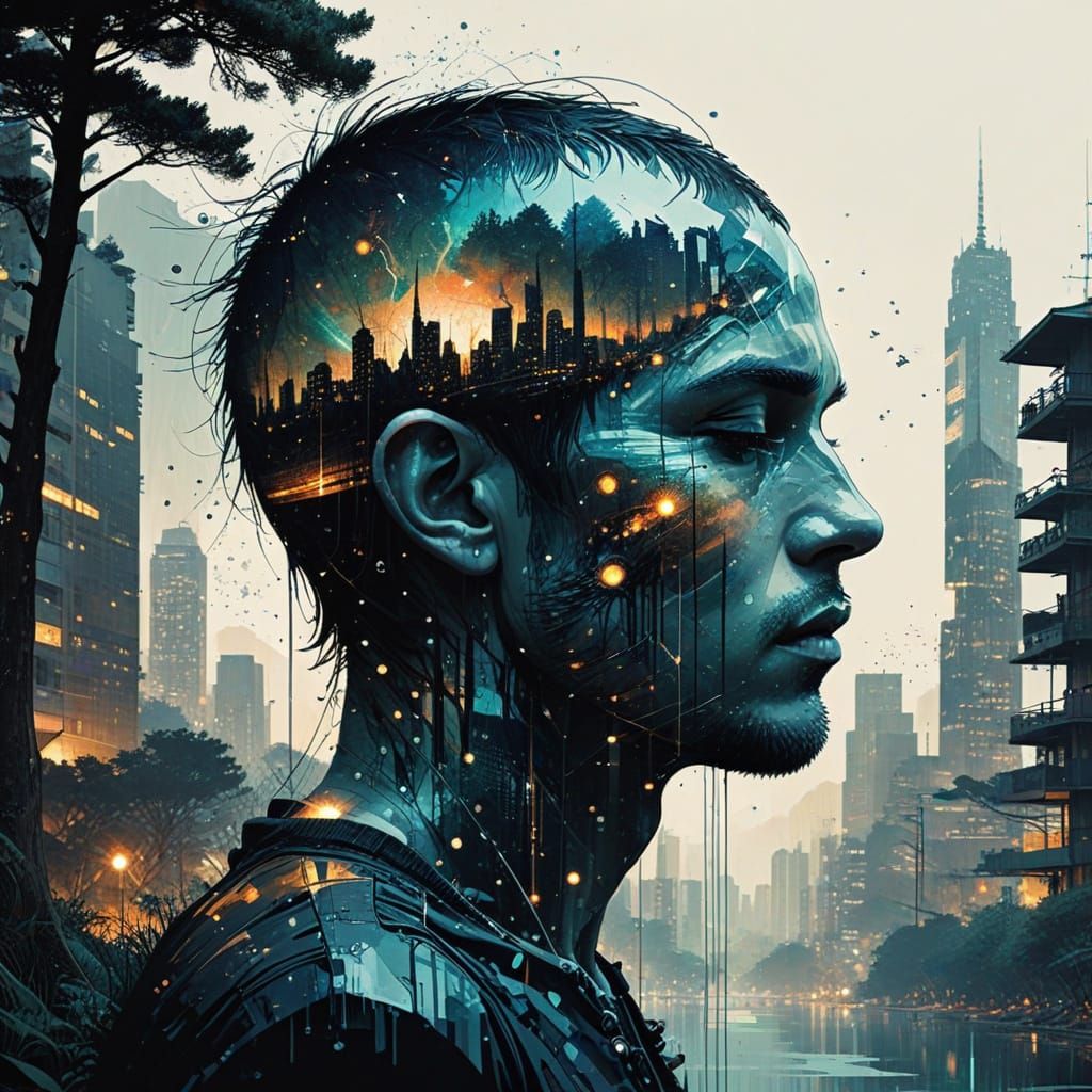 Galactic Metropolis in Hyperdetailed Double Exposure