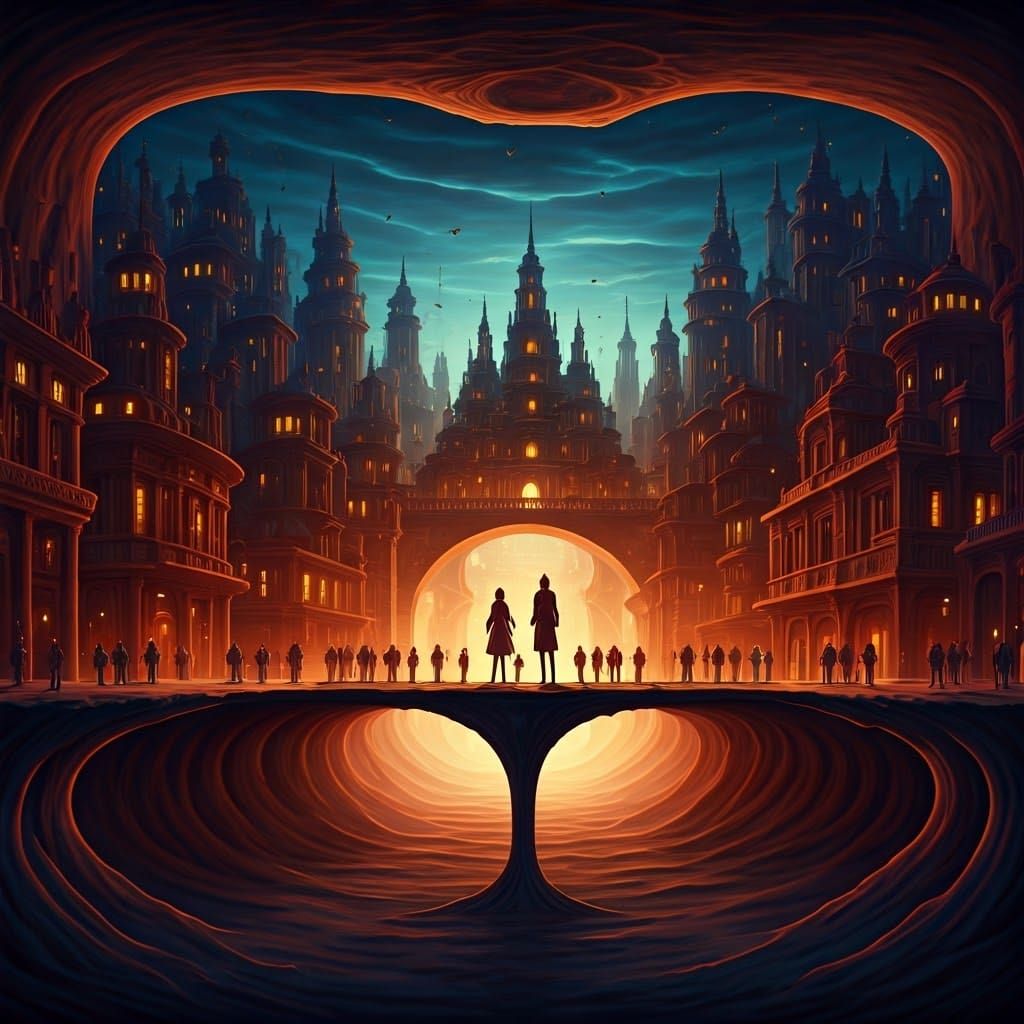 Fantastic Underground City with Tiny People