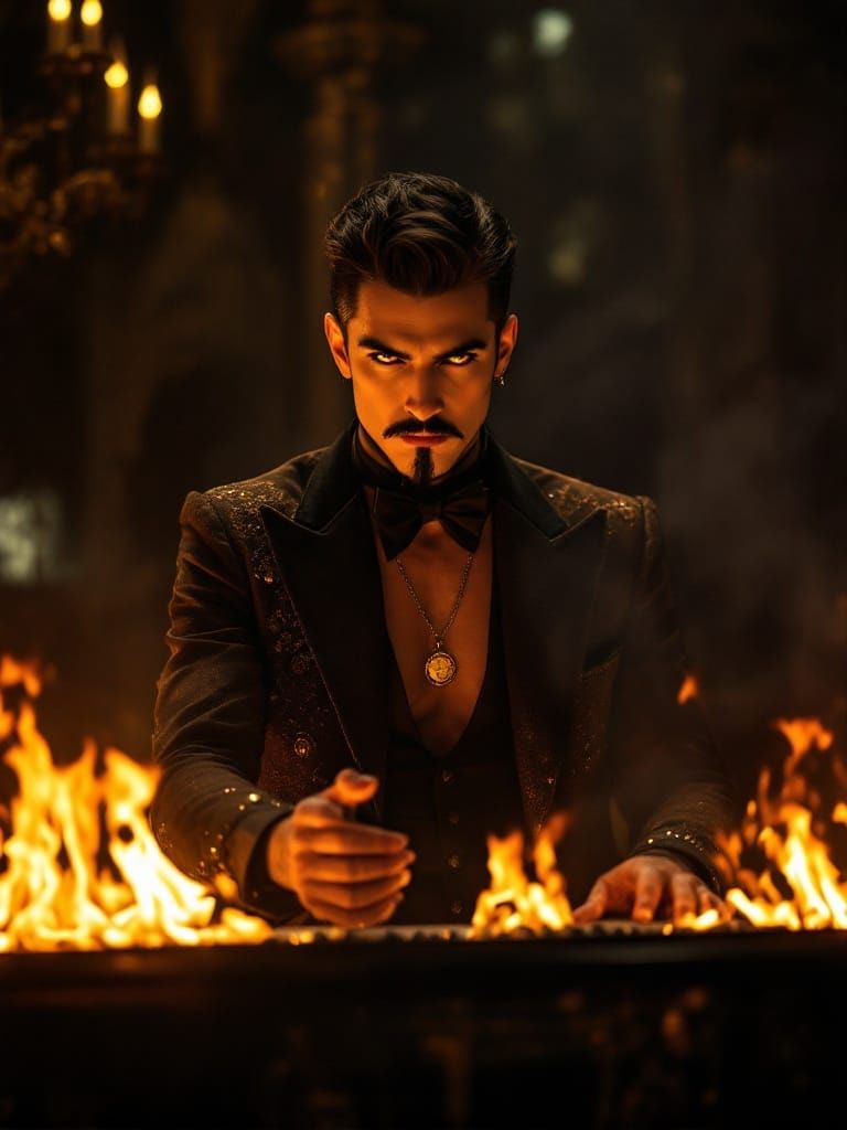 Steampunk Siren on Fire-Scorched Opera Stage