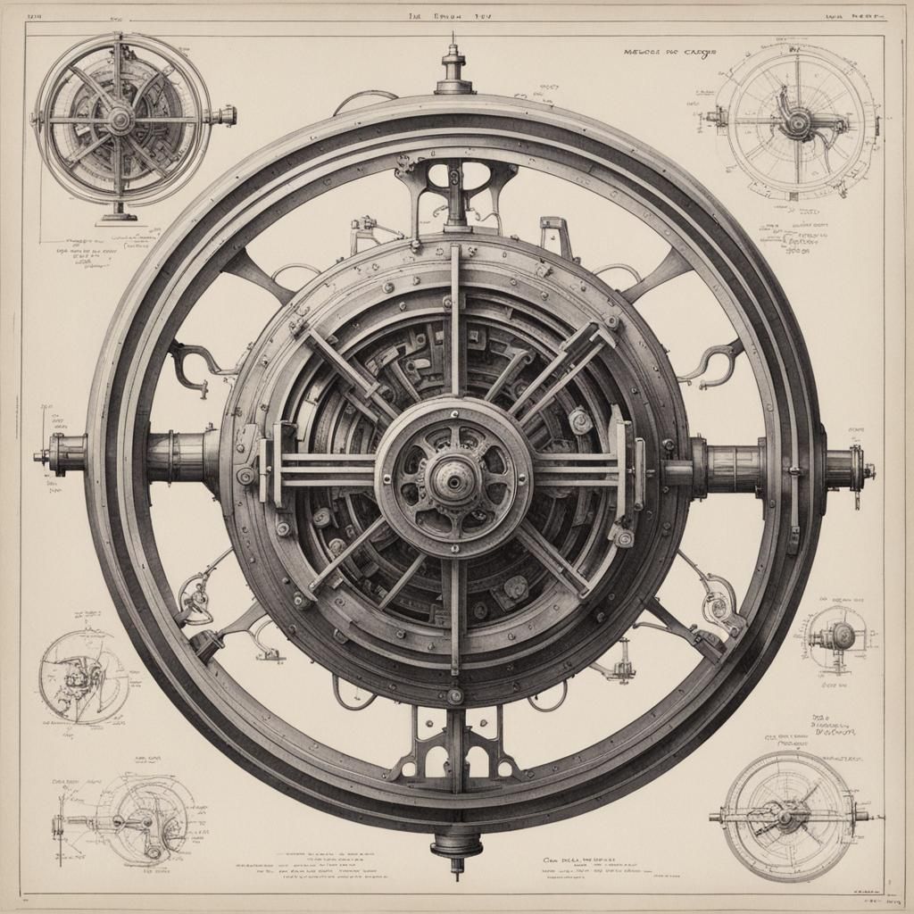 Intricate Mechanized Gyroscope Design