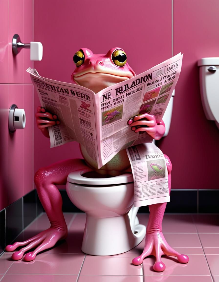 Reading on the toilet series: frog