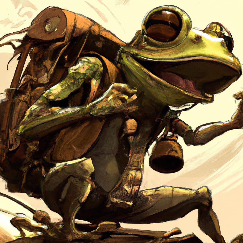 Frog Indiana Jones on a Biopunk Adventure