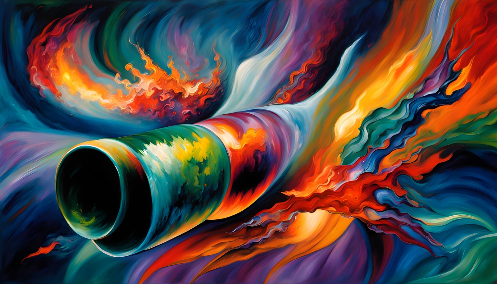 Stunning Superluminal Velocity Scene in Vibrant Oil Painting...
