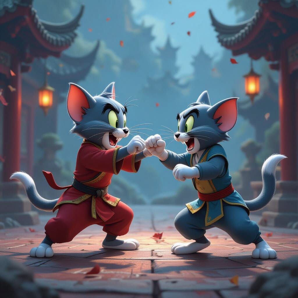 Tom and Jerry King Fu Fight Matte Painting