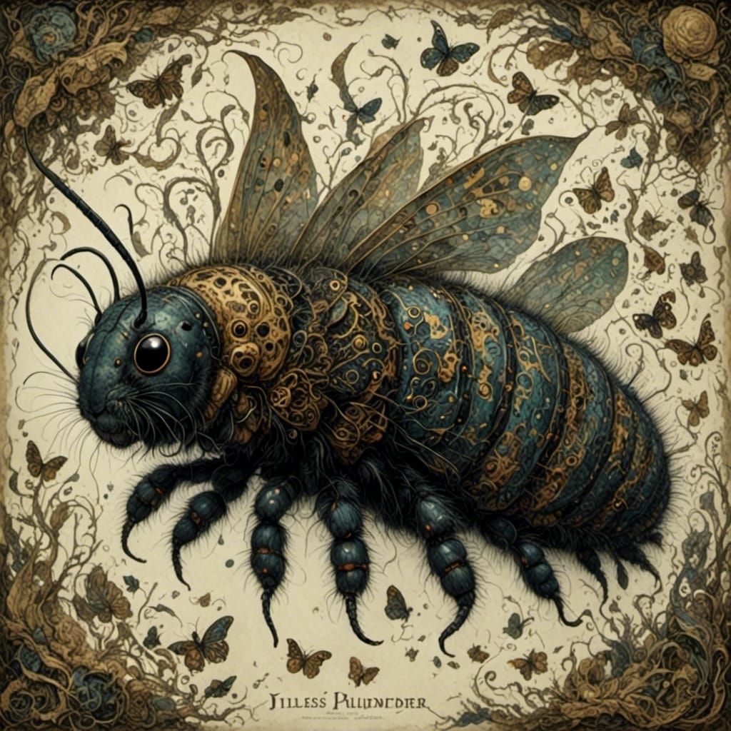 Detailed Chimera Illustration in Ink Style