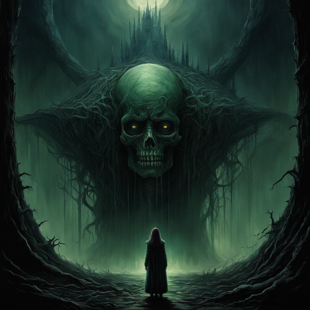 Dark Fantasy Woman Battles Inner Demons