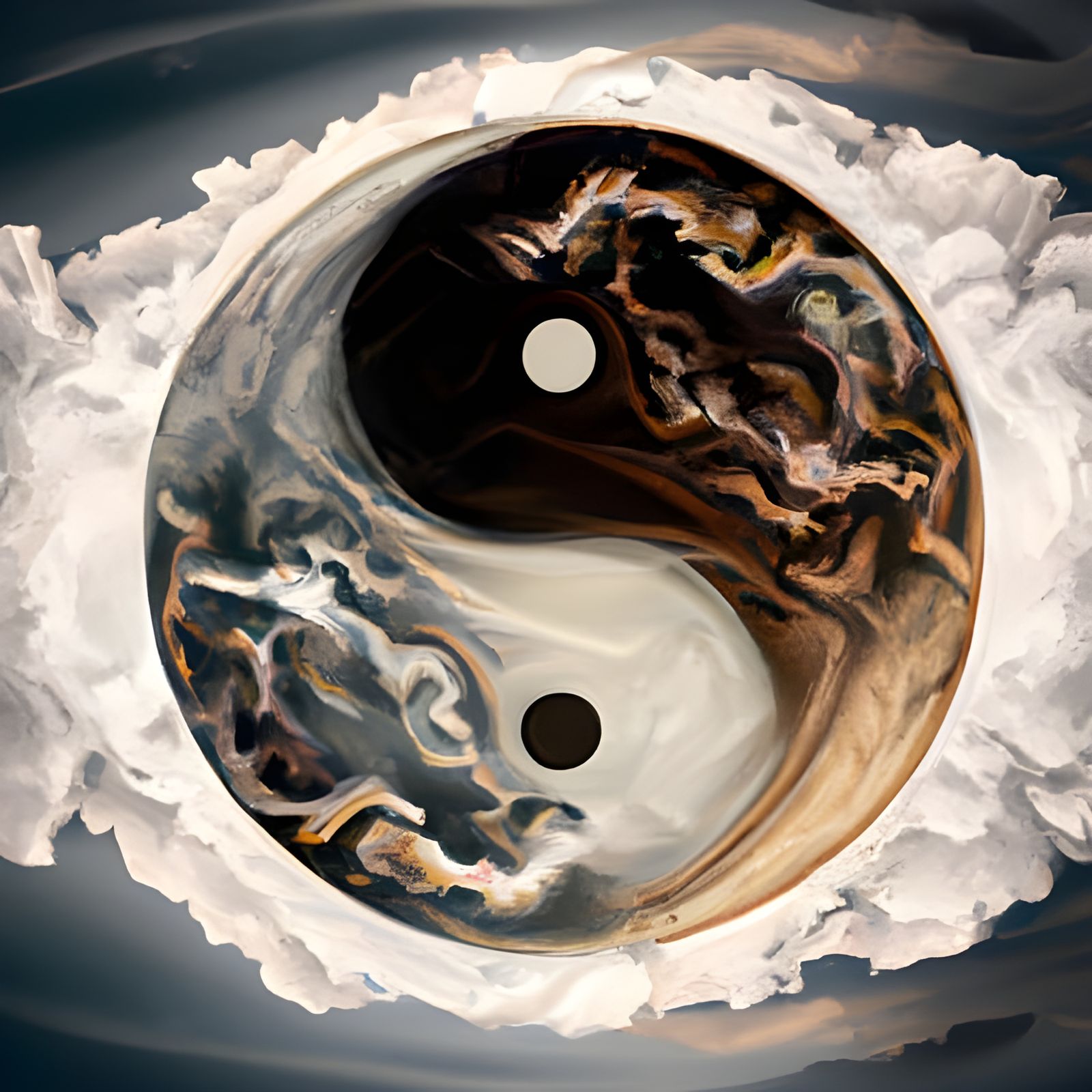 Liquid Wind Yin Yang in Digital Art Style