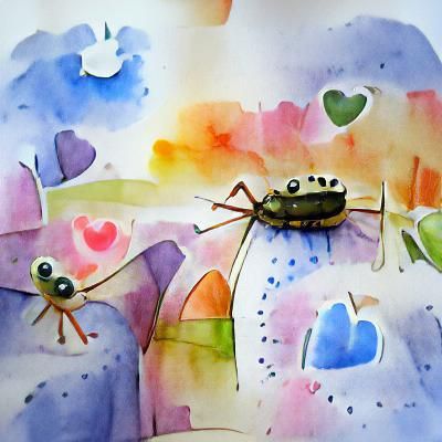 Charming Watercolor Bug Friends Illustration