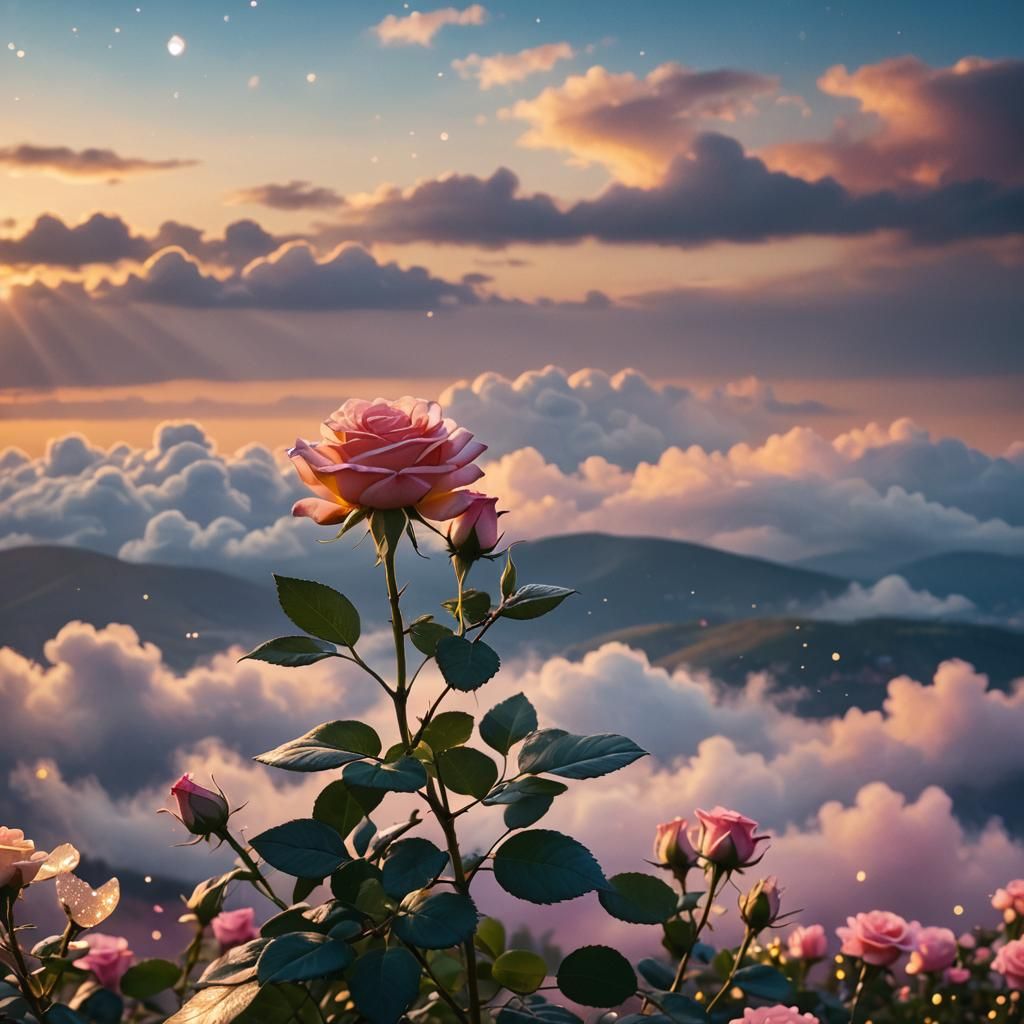 Glittering Sunrise Over Hill: Professional Photography