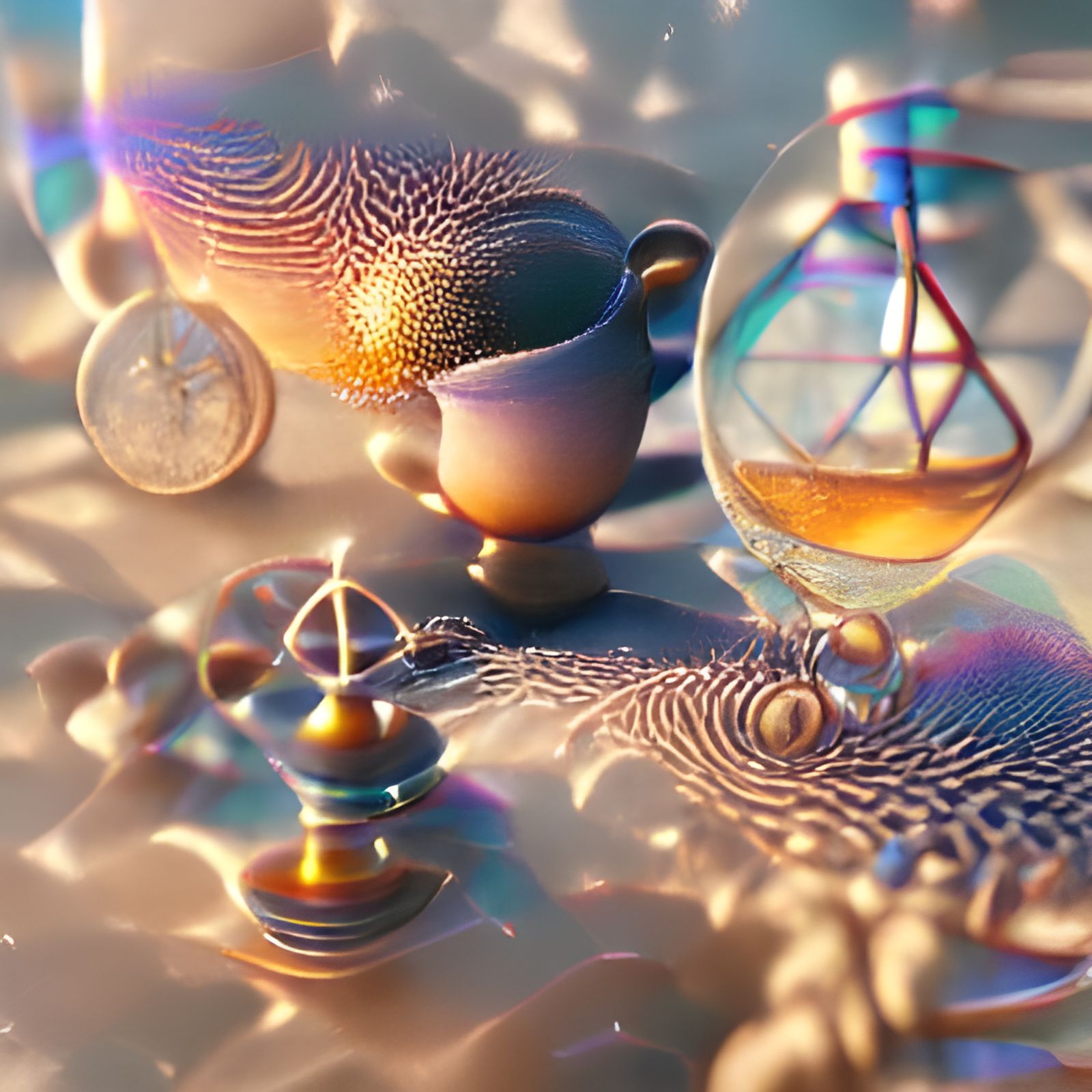 Ethereal Alchemy Dreamscape in Cel-Shaded Style