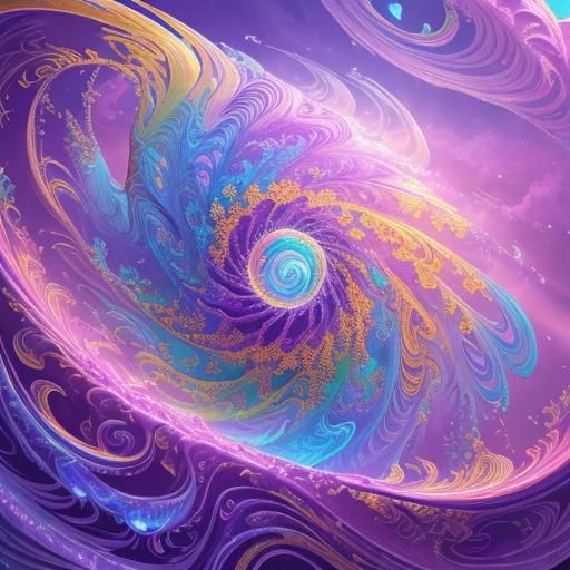 Rainbow Light Calligraphy on Golden Parchment