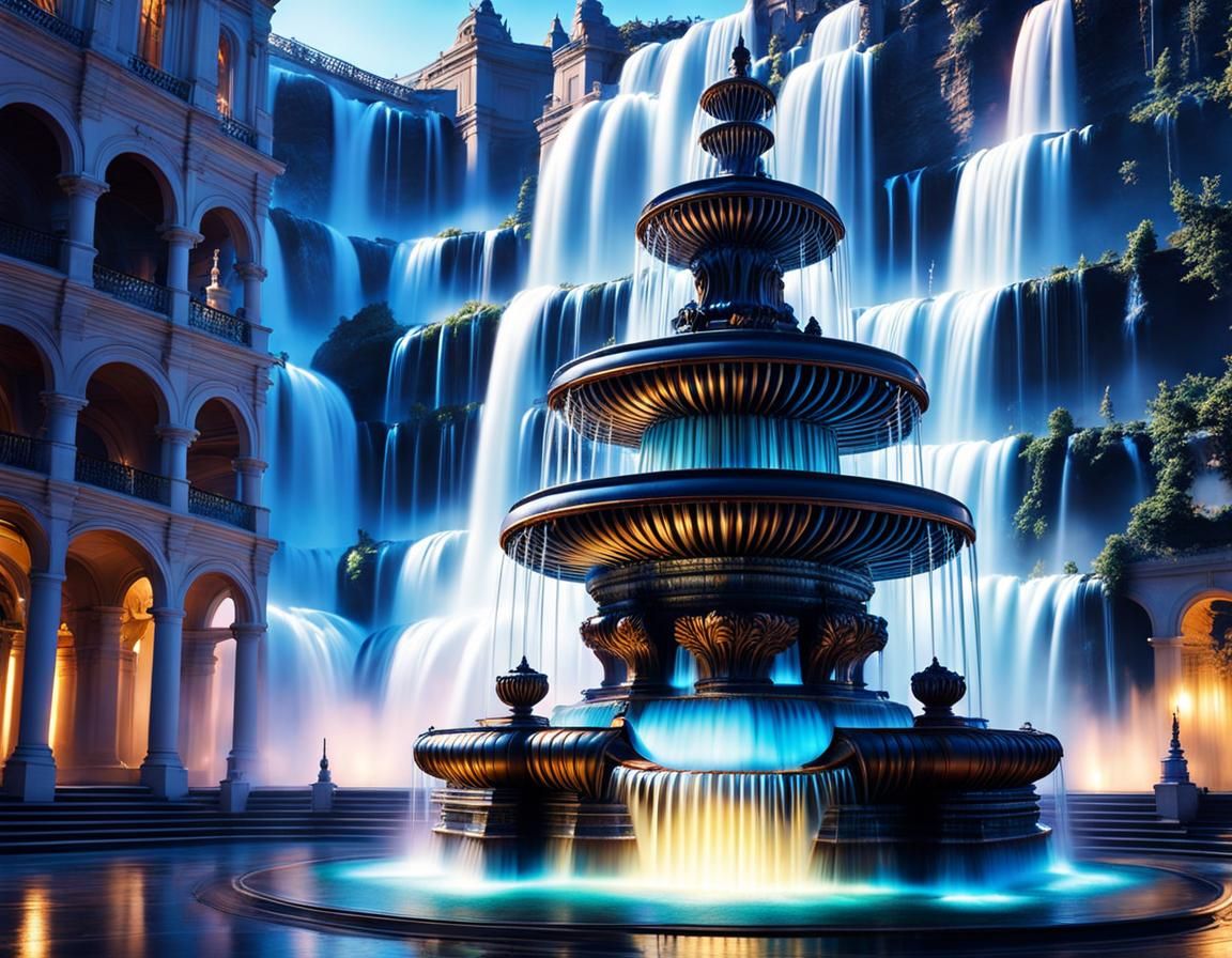 Magical Water Fountain with Gossamer Waterfalls