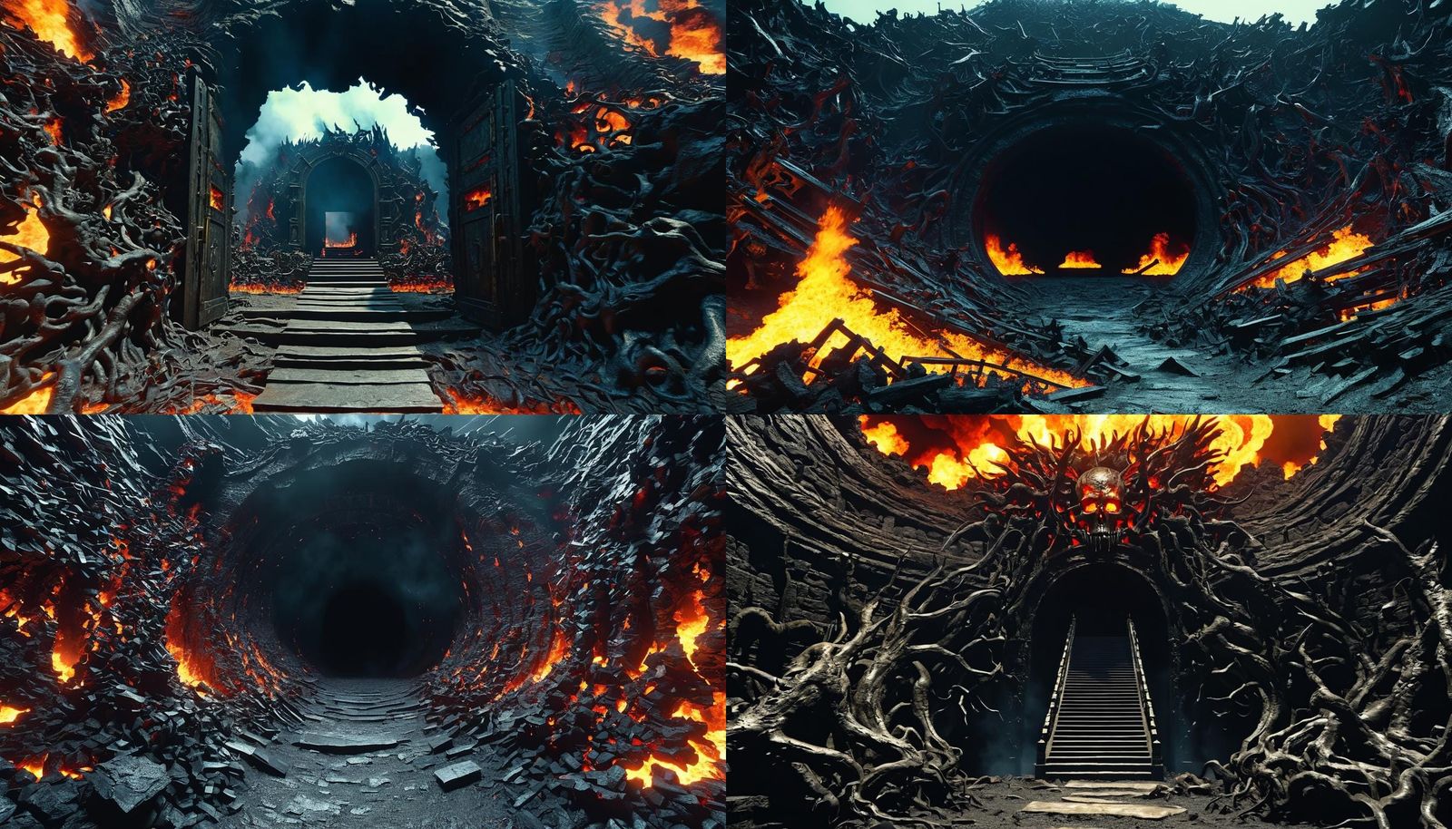 Hyperrealistic Entrance to Hell in HDR