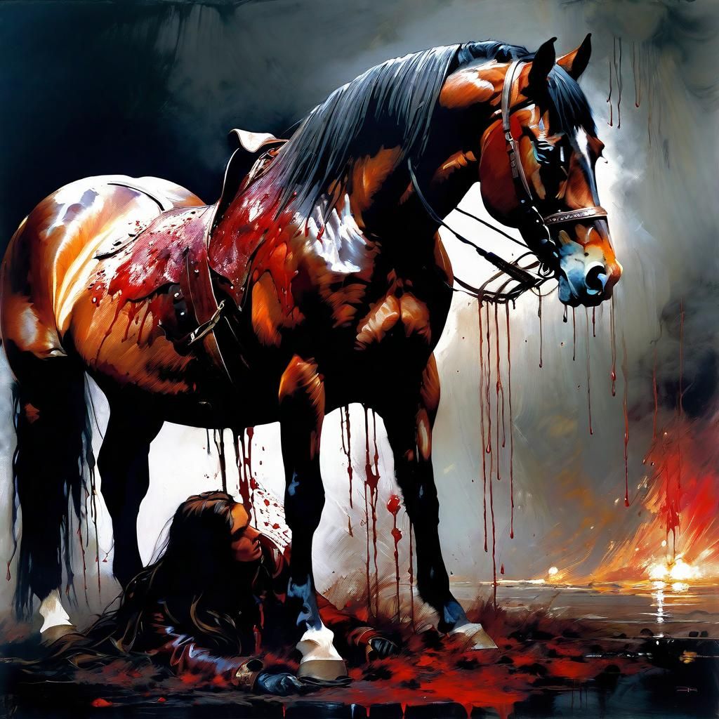 War - horse suffering