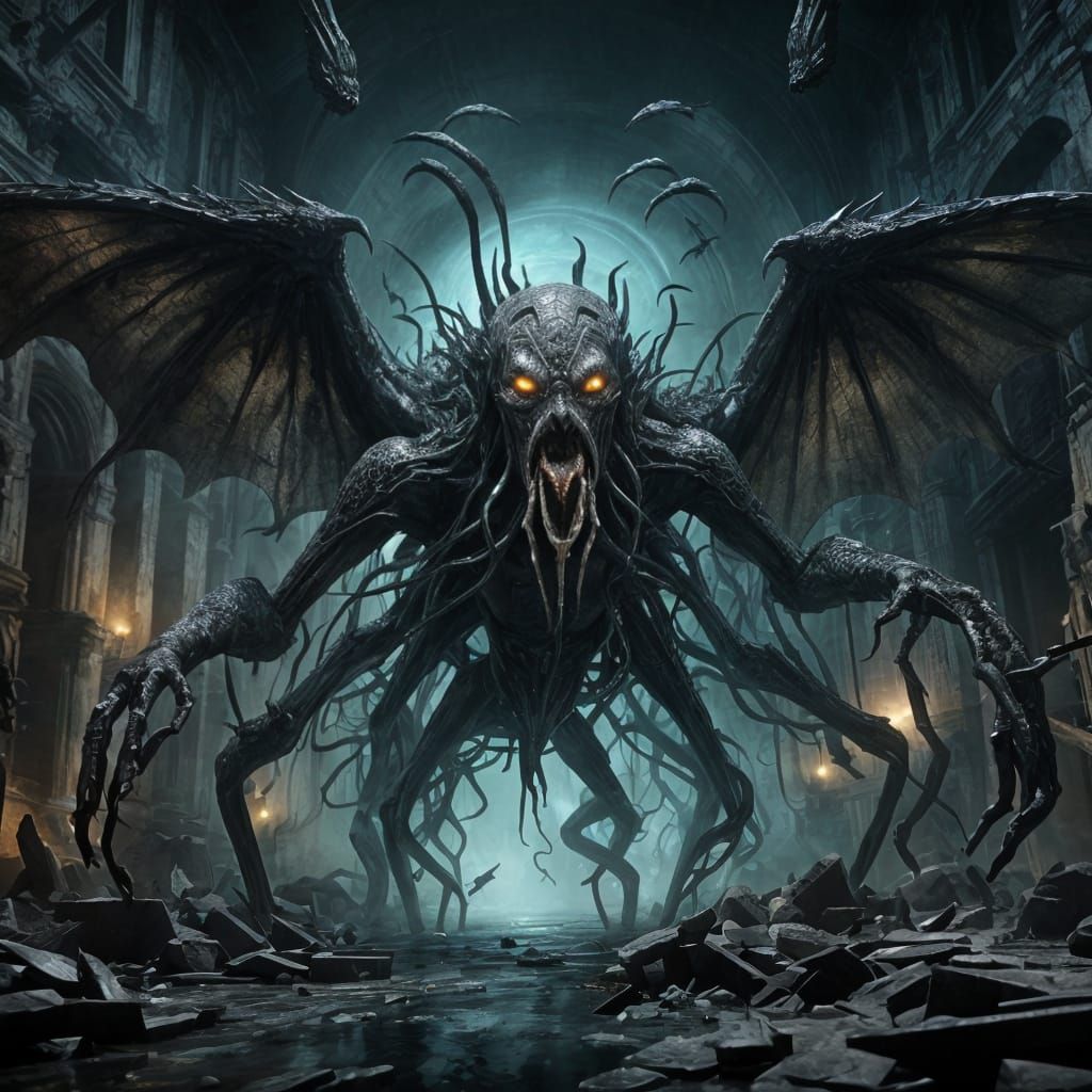 Mythical Eldritch Banshee in Dramatic Horror Scene