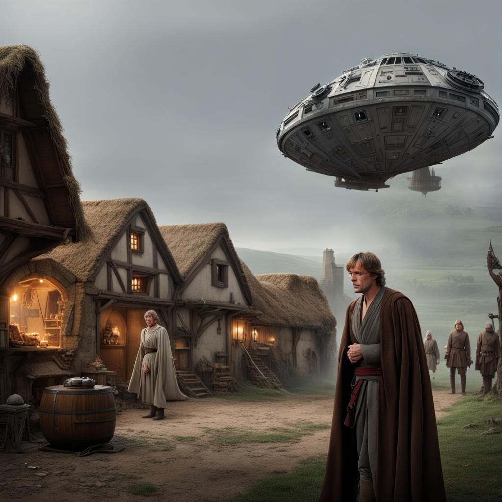 Medieval Village: Millennium Falcon Landing with Luke Skywal...
