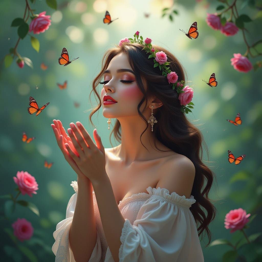 She's a romantic with a pounding heart, she doesn't wait for...