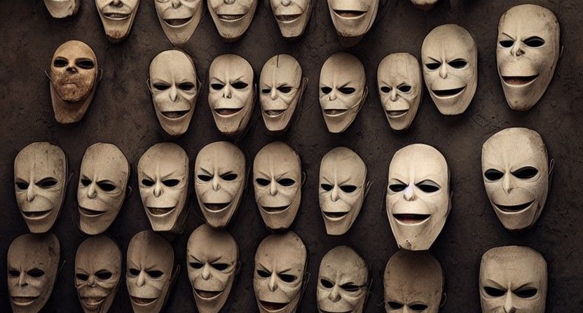He had a wall full of masks so she could wear a different fa...
