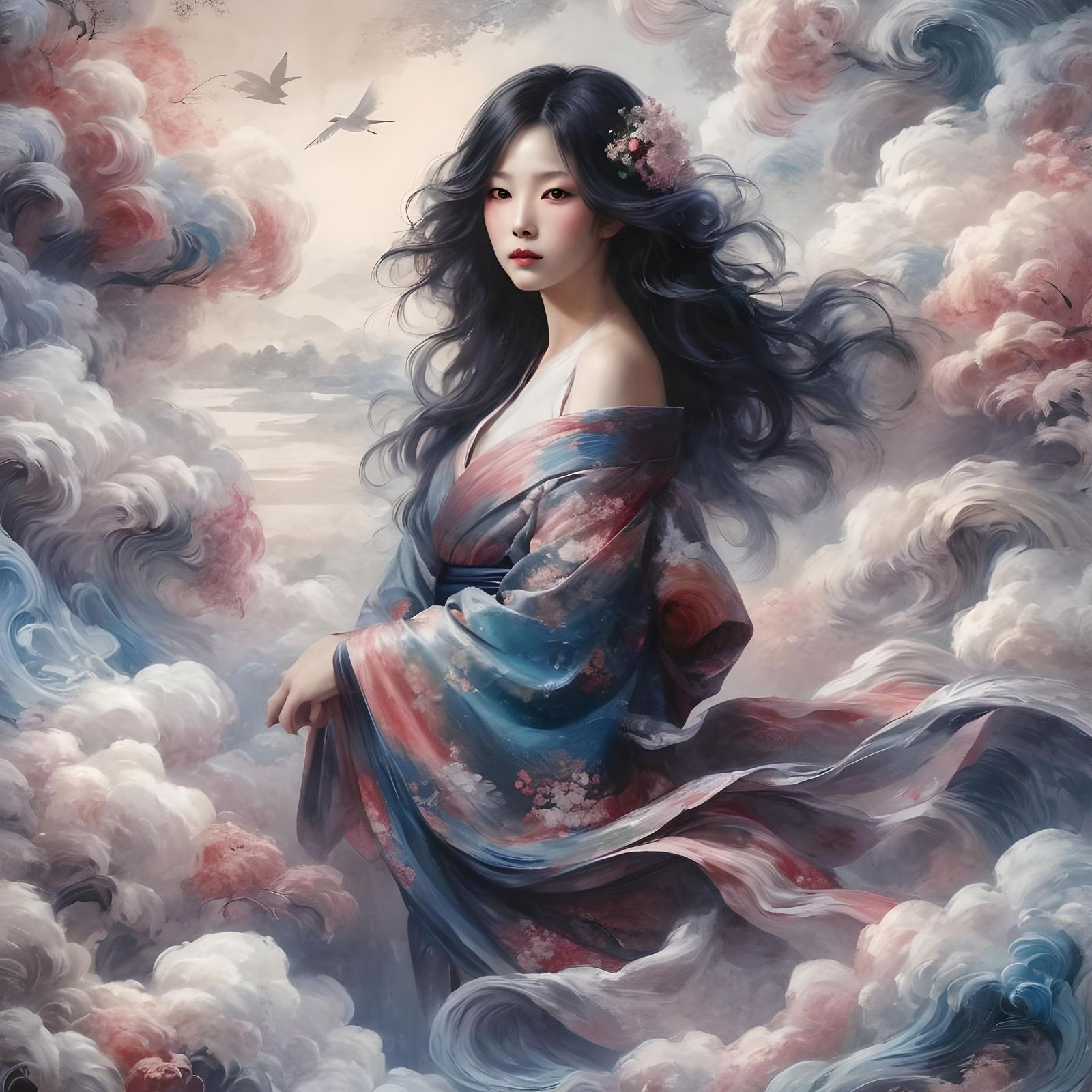 Elegant Nihonga Style Painting