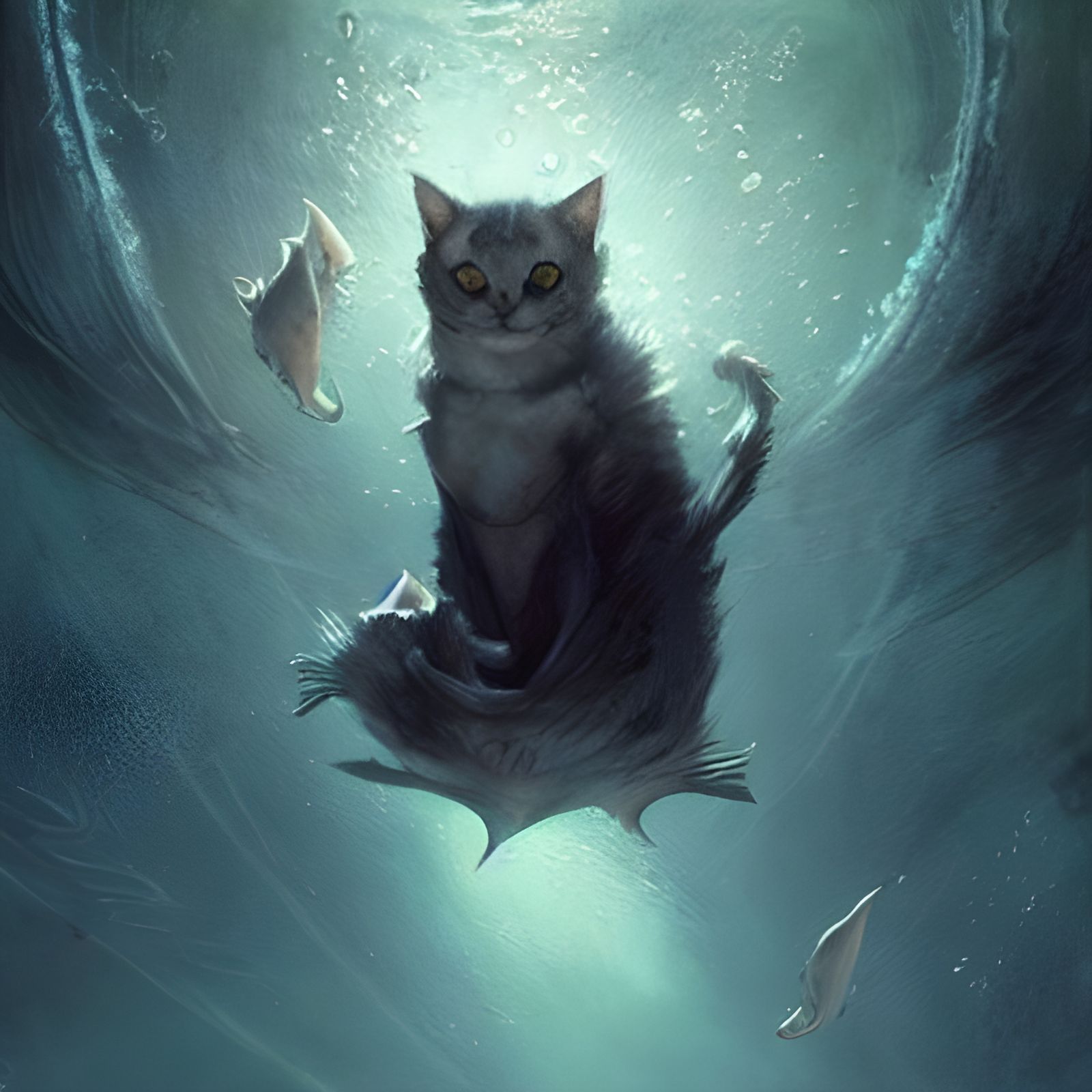 Underwater Cats in Sinister Style