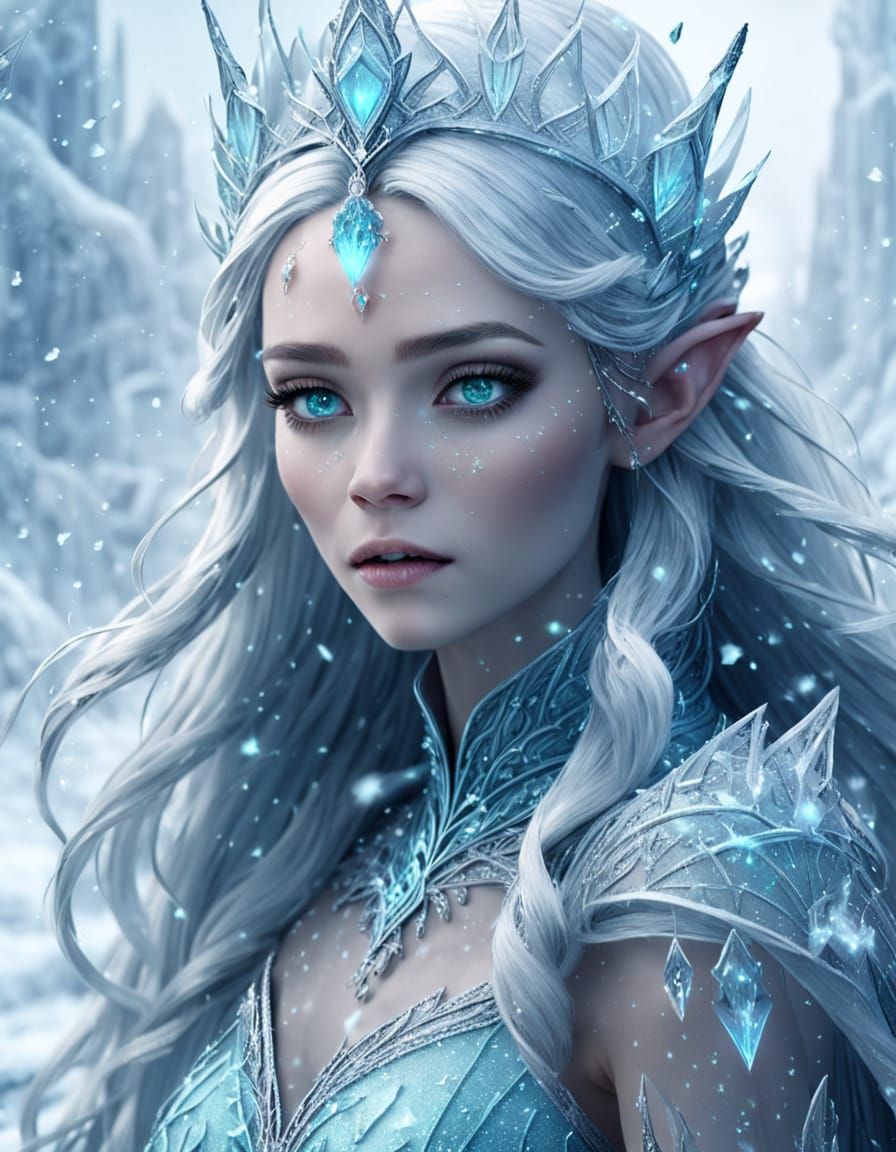 Ethereal Ice Queen in Regal Elegance