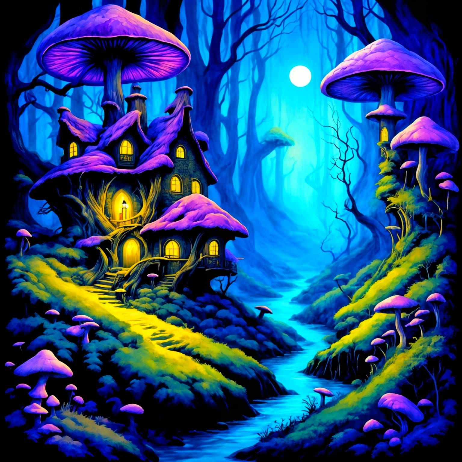 By arthur rackham and pino daeniA whimsical, bioluminescent ...