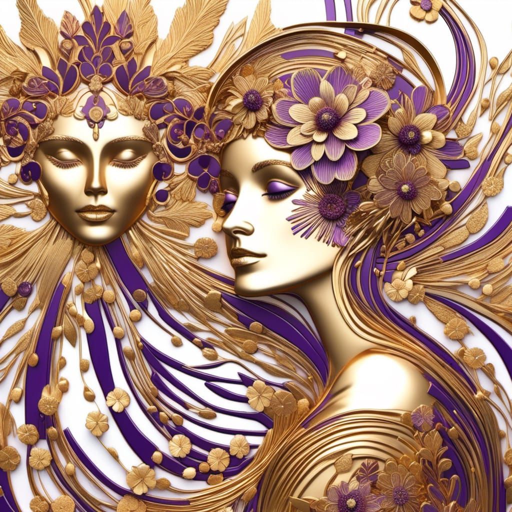 Woman with Flowers: Stunning Fantasy 3D Render