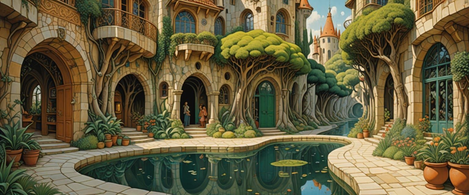 Futuristic Commune Architecture in Vibrant Surreal Style