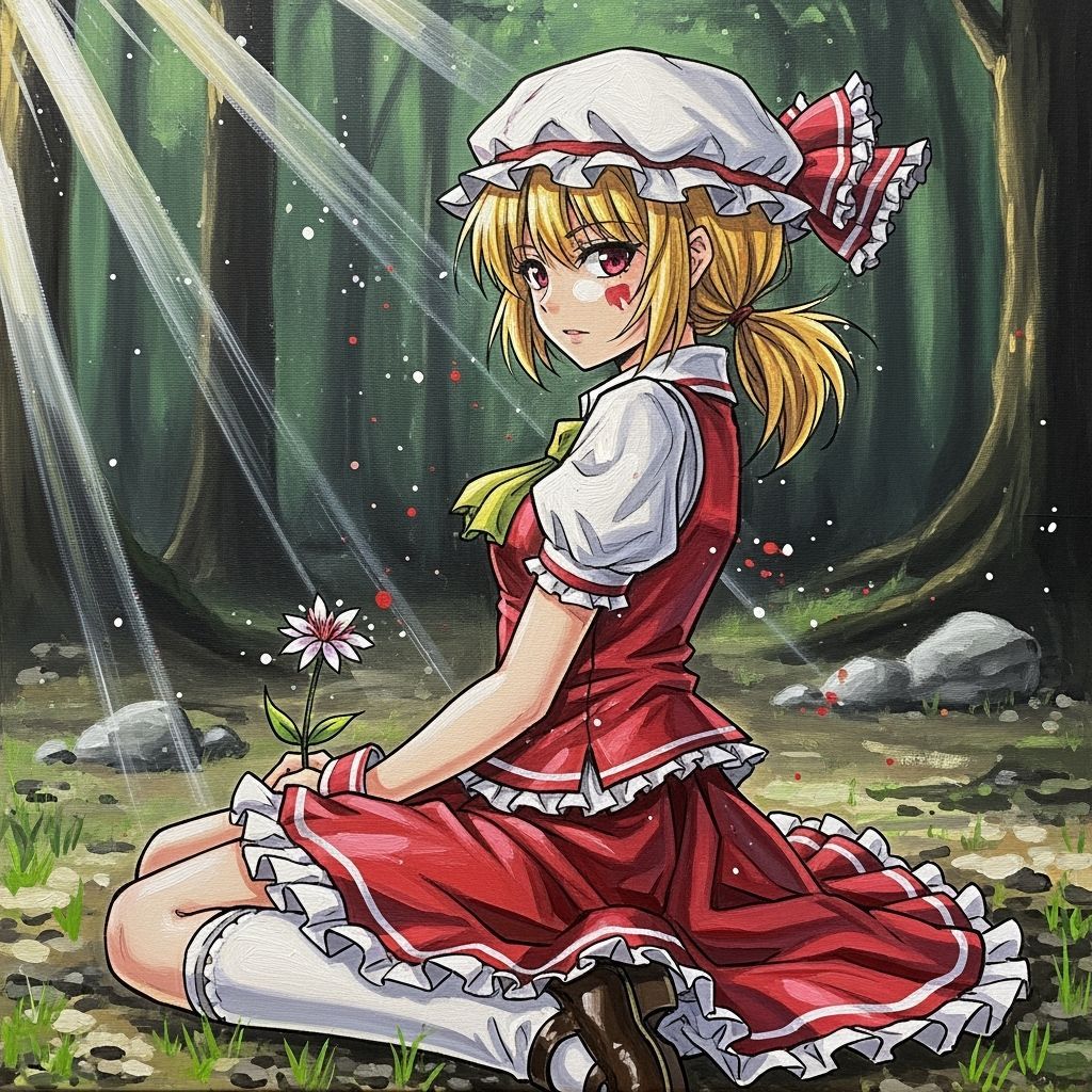 Vibrant Oil Painting of Flandre Scarlet