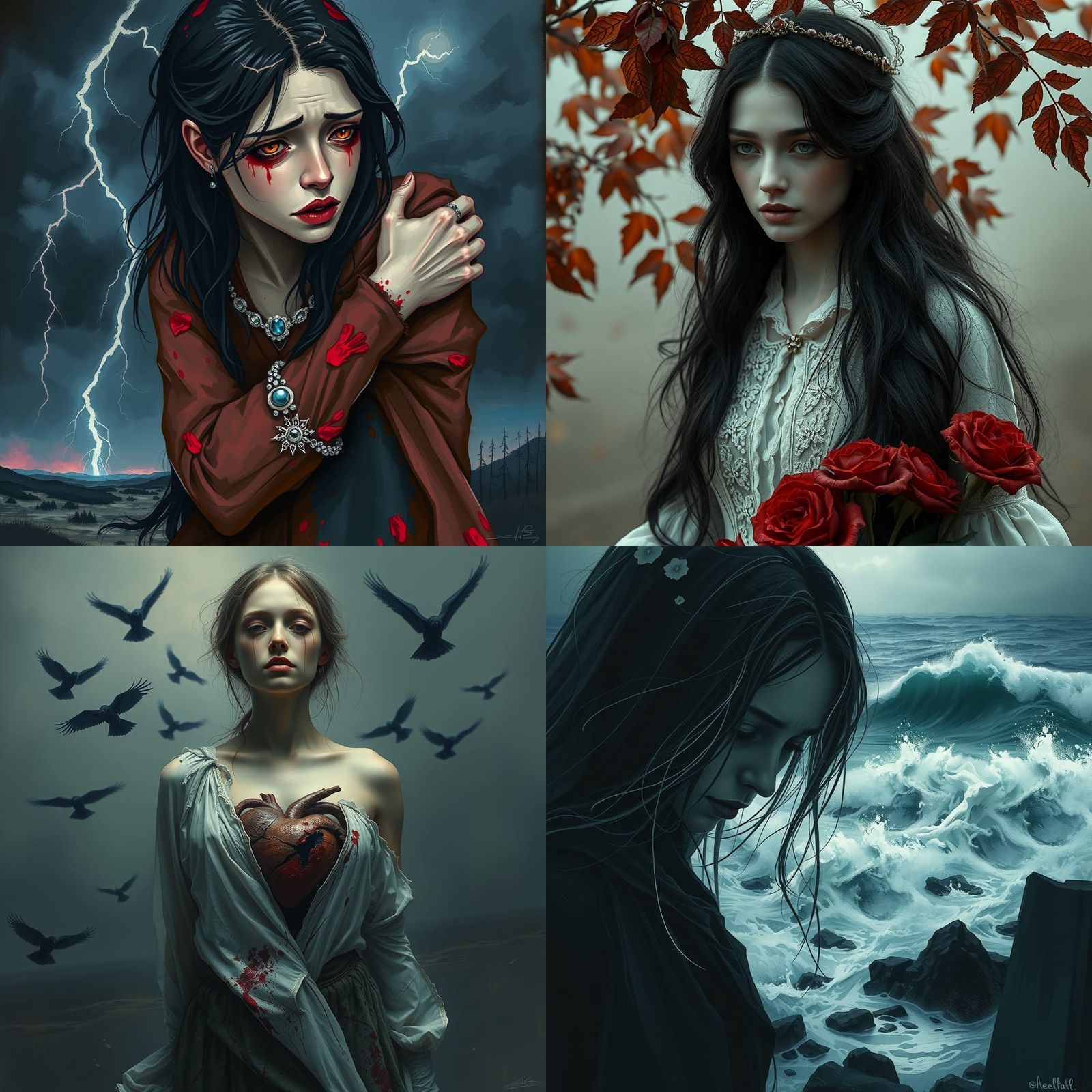 Heartbreak: Razor Blades Pierce a Bleeding Heart