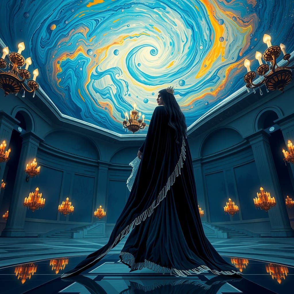 Billie Eilish as Ice Queen, Van Gogh Impressionism