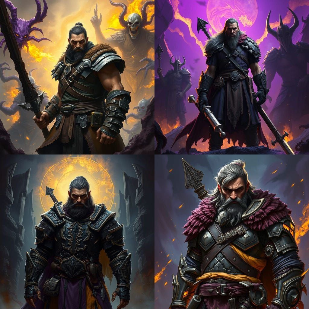 Powerful Warrior Kael: Dark Fantasy Concept Art