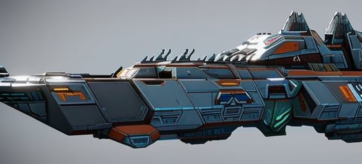 UNSC Halberd-Class Destroyer in Deep Space