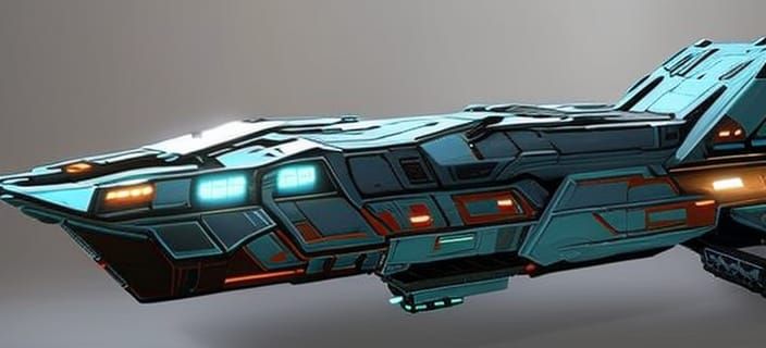 UNSC Warship Battleship in Deep Space Concept Art