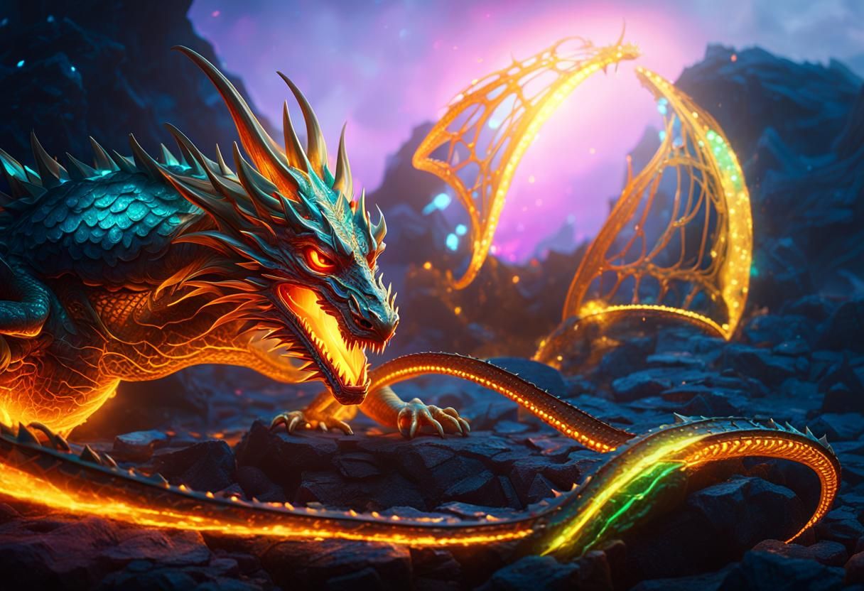 Translucent Dragon Lair Overflowing with Treasure